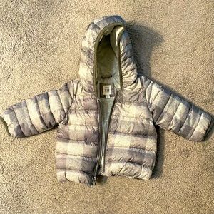 GAP - Like NEW - Grey Plaid - Toddler/Kids Puffer Jacket
